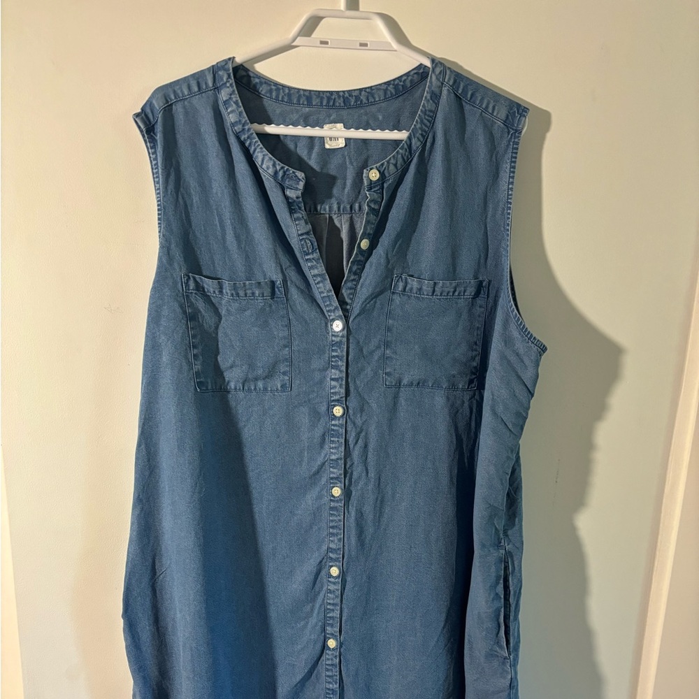 Gap denim button up dress
